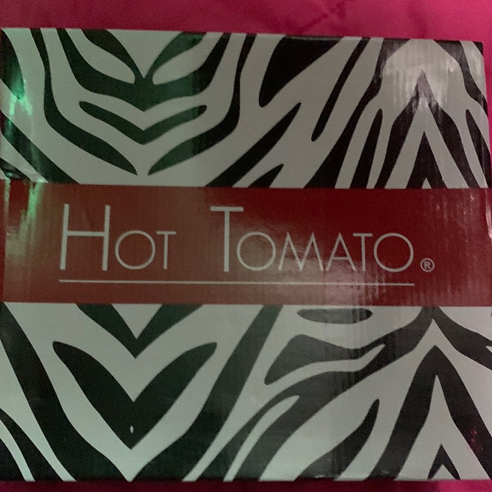 Hot tomato black and clear heel boots